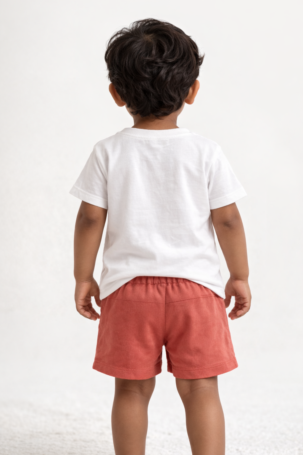 Toddler Boys Orange Cotton Casual Shorts