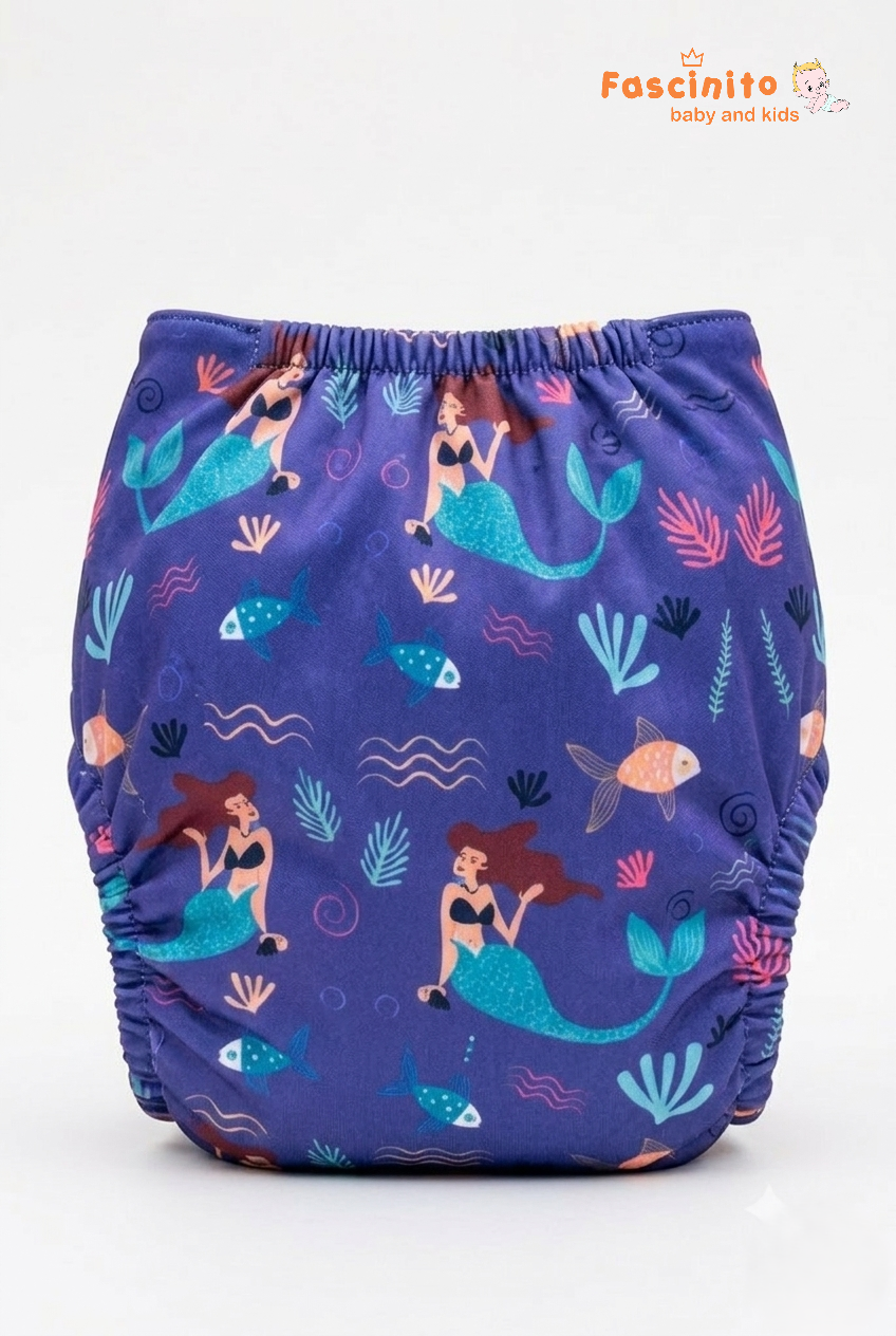 Adjustable Cloth Diaper Reusable Waterproof Baby Diaper – Sea Girl Themed