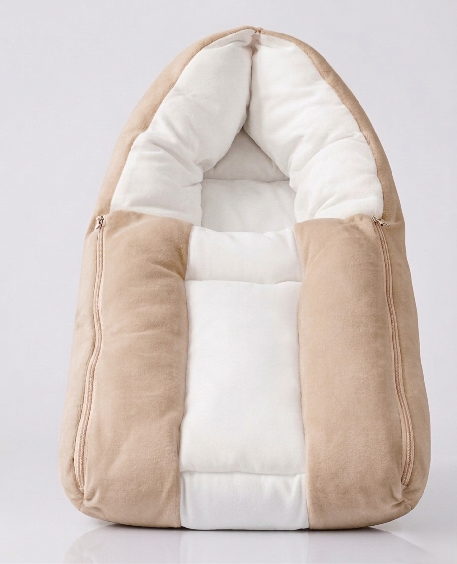 Baby Carrier Soft Velour Ergonomic Infant Carrier – Light Brown