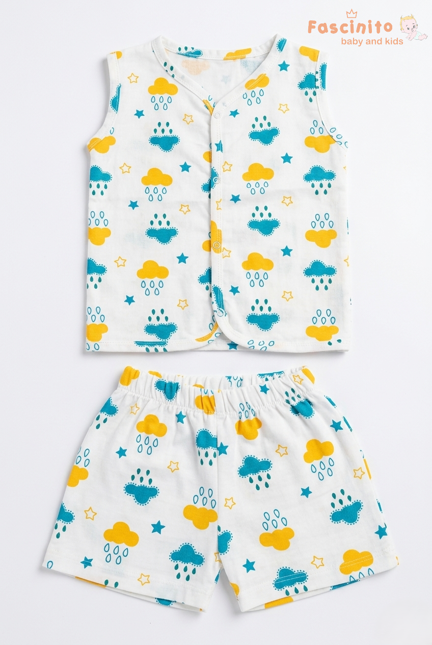 Baby Muslin Jabla Set – White Cotton Newborn Outfit