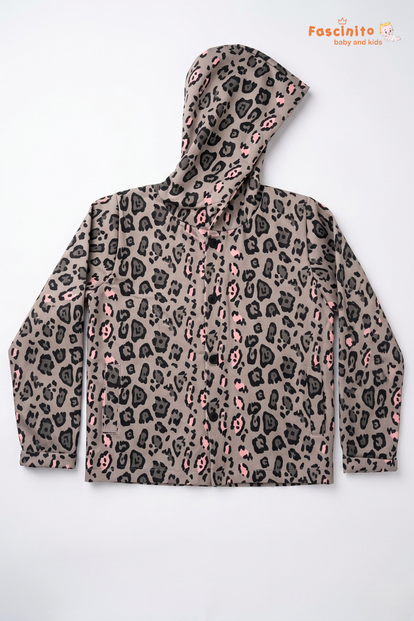 Girls Hoodie – Brown Cotton Blend Casual Wear