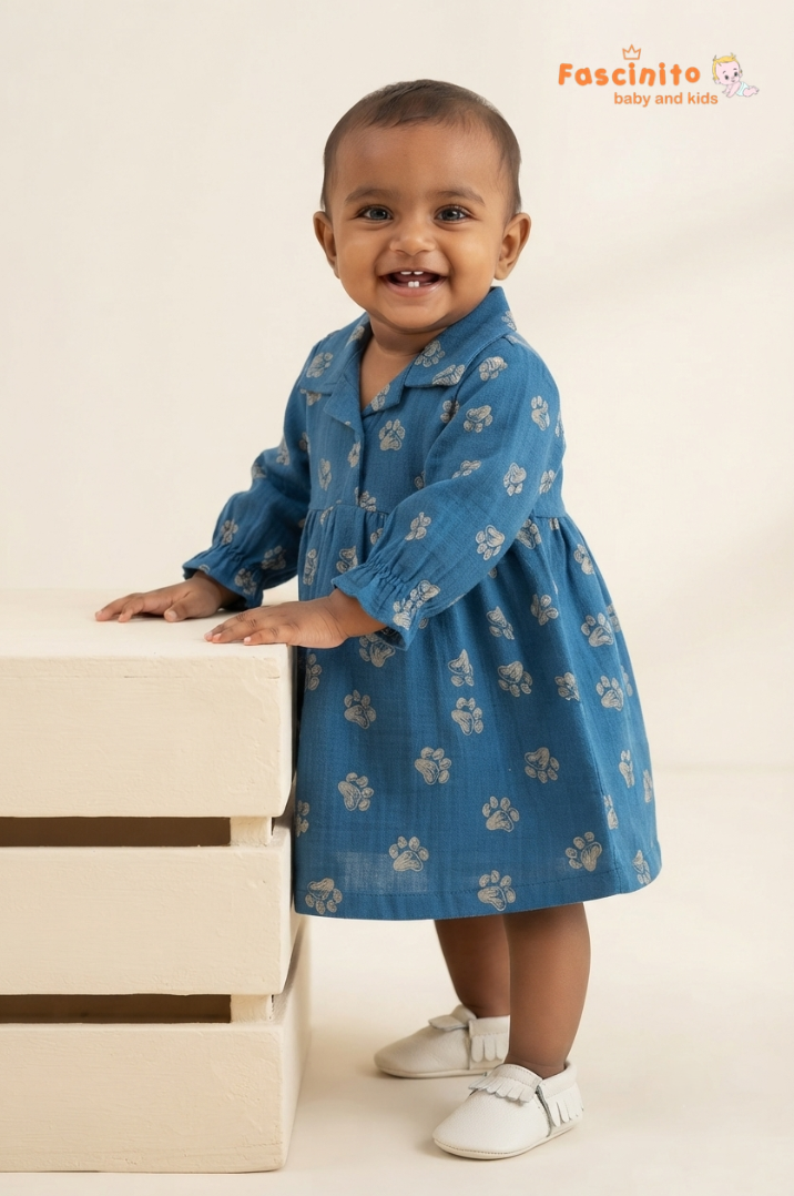 Muslin Blue Paw