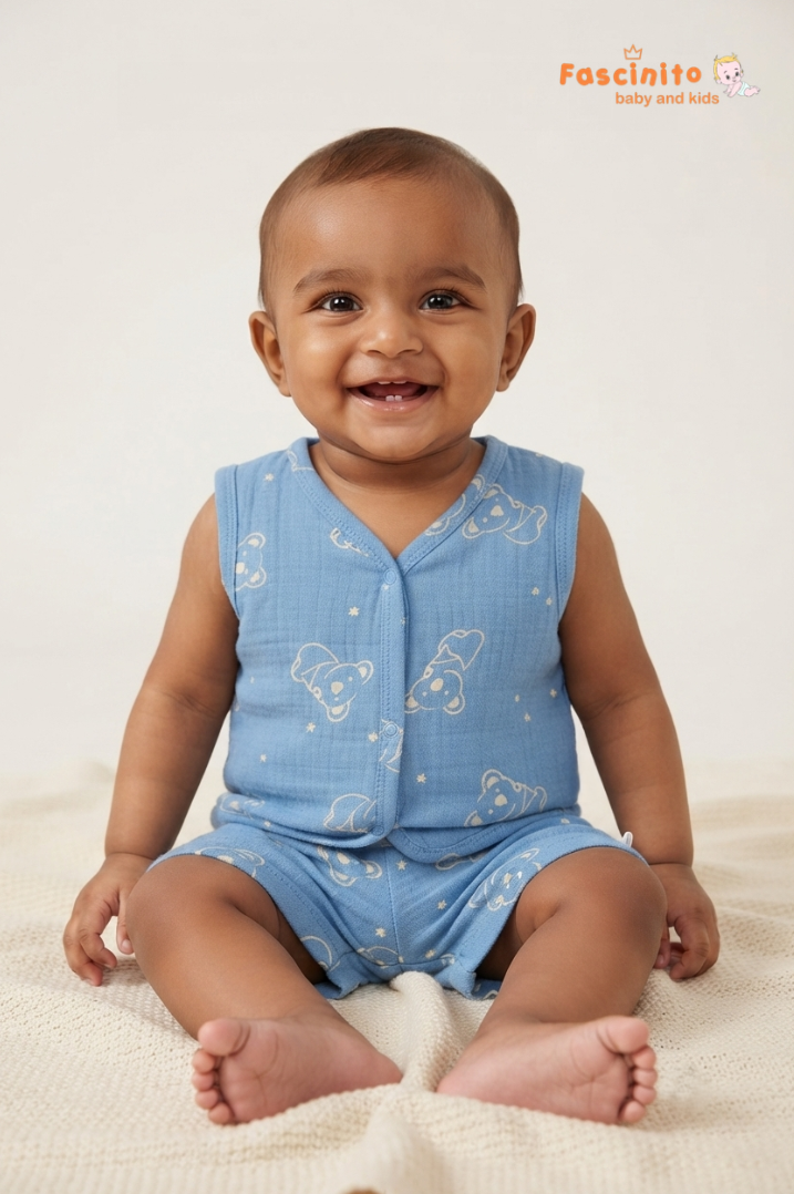 Muslin Koala Jhabla Set