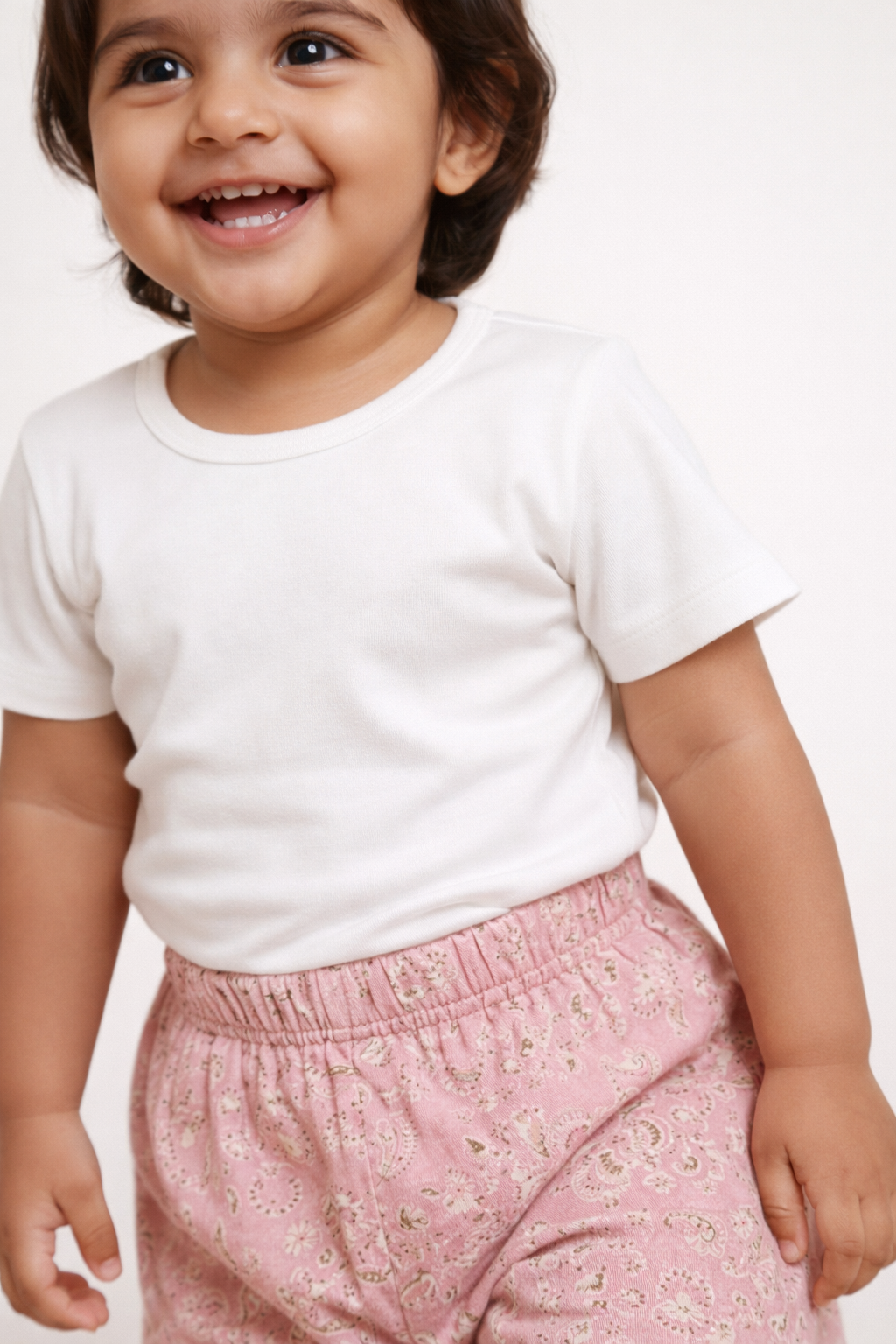 Girls Pink Floral Cotton Palazzo Pants
