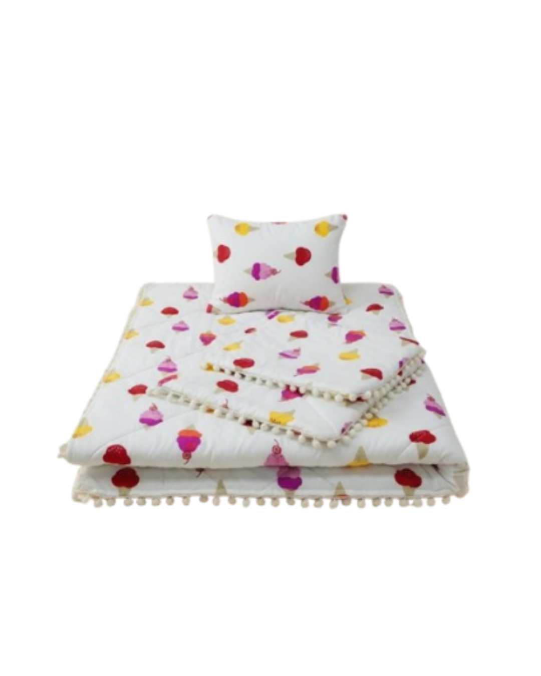 Baby Tri Set 3-Piece Bedding Set Cotton Pillow Blanket & Spread – White