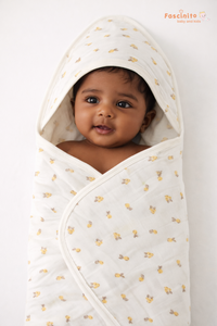 Hooded Baby Towel Muslin Cotton Bath Wrap – Floral