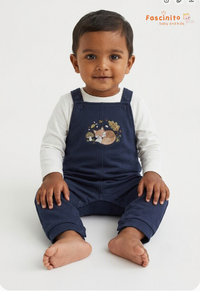 Baby Dungaree Set – Navy Blue