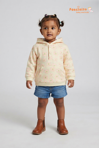 Bloom Daisy Hoodie - Cream Color AOP Print