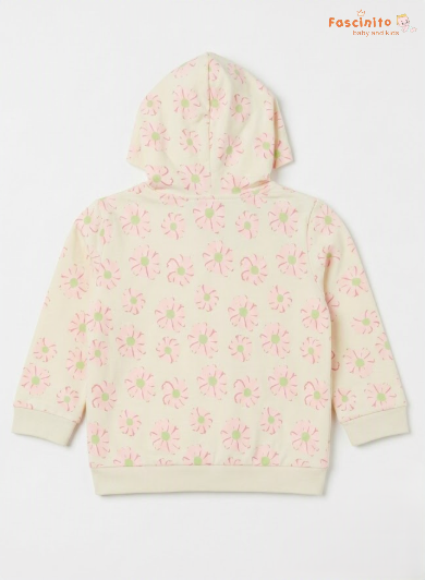 Bloom Daisy Hoodie - Cream Color AOP Print