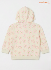 Bloom Daisy Hoodie - Cream Color AOP Print