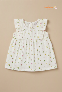 Blossom Meadow Frock - White