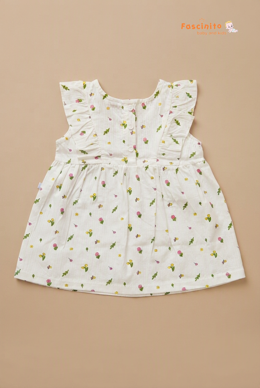 Blossom Meadow Frock - White