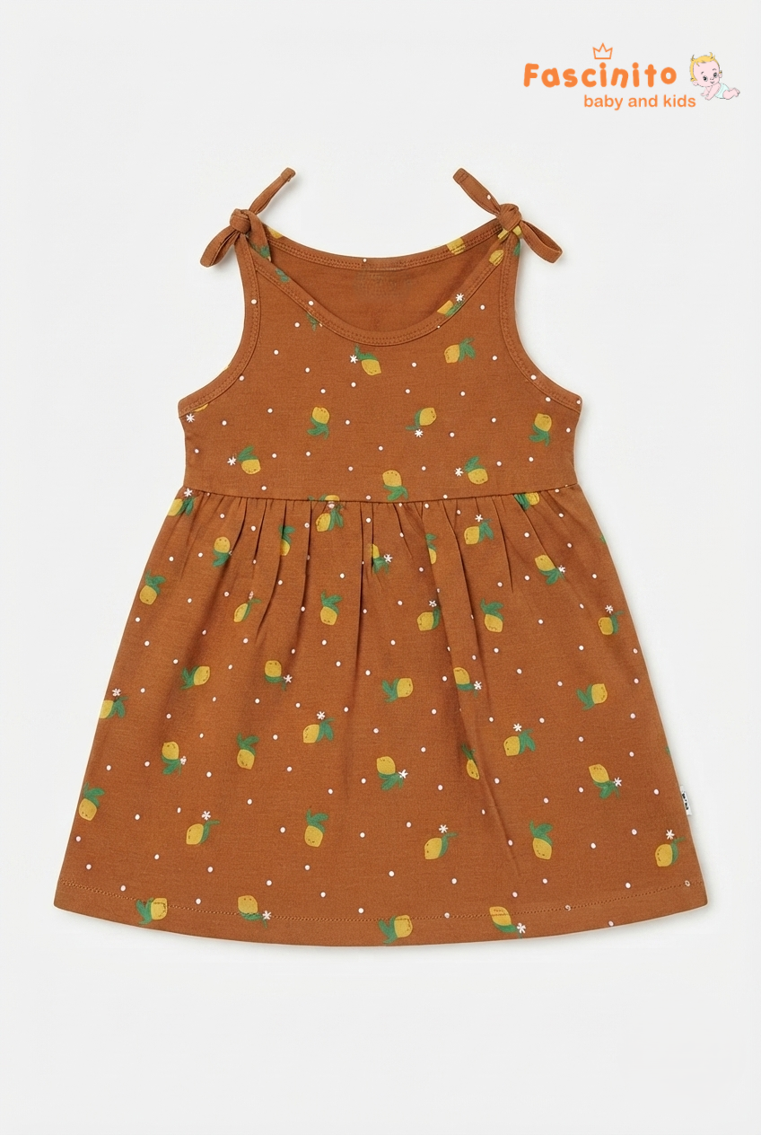 Brown Citrus Knotted Frock - Brown