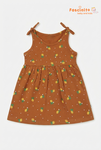 Brown Citrus Knotted Frock - Brown