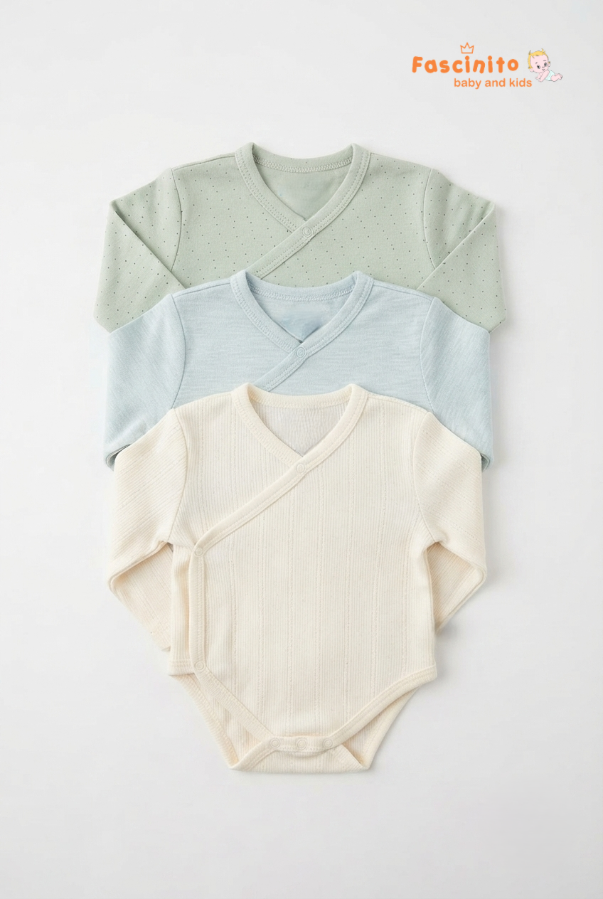 Bug Pastle Wrapover - Cream Light Blue & Light Green
