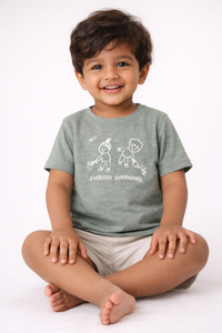 Boys Sage Green Everyday Superheroes Graphic T-Shirt