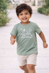 Boys Sage Green Everyday Superheroes Graphic T-Shirt