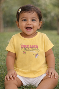 Girls Mustard Unicorn Graphic Cotton T-Shirt