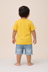 Boys Yellow Future CEO Graphic Cotton T-Shirt