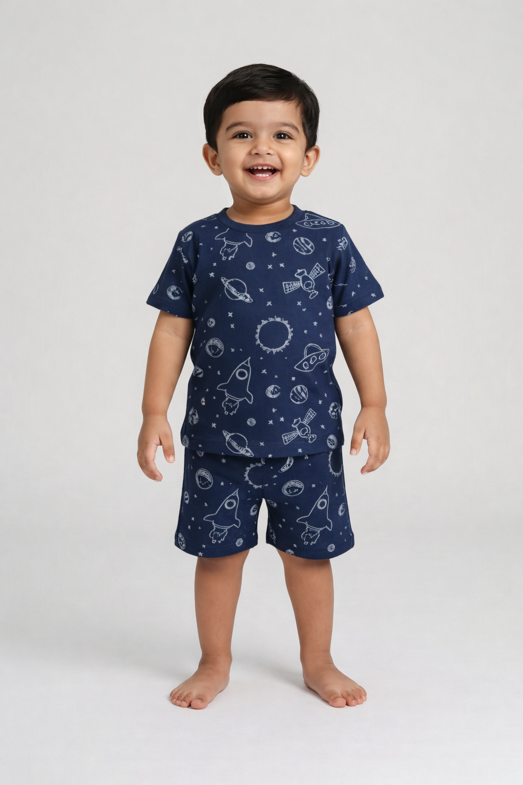 Boys Navy Blue Space Rocket Co-Ord Set