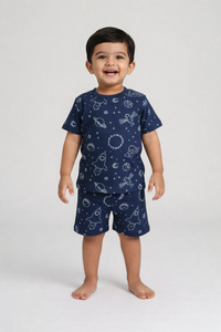 Boys Navy Blue Space Rocket Co-Ord Set