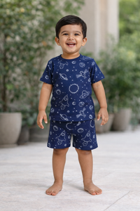 Boys Navy Blue Space Rocket Co-Ord Set