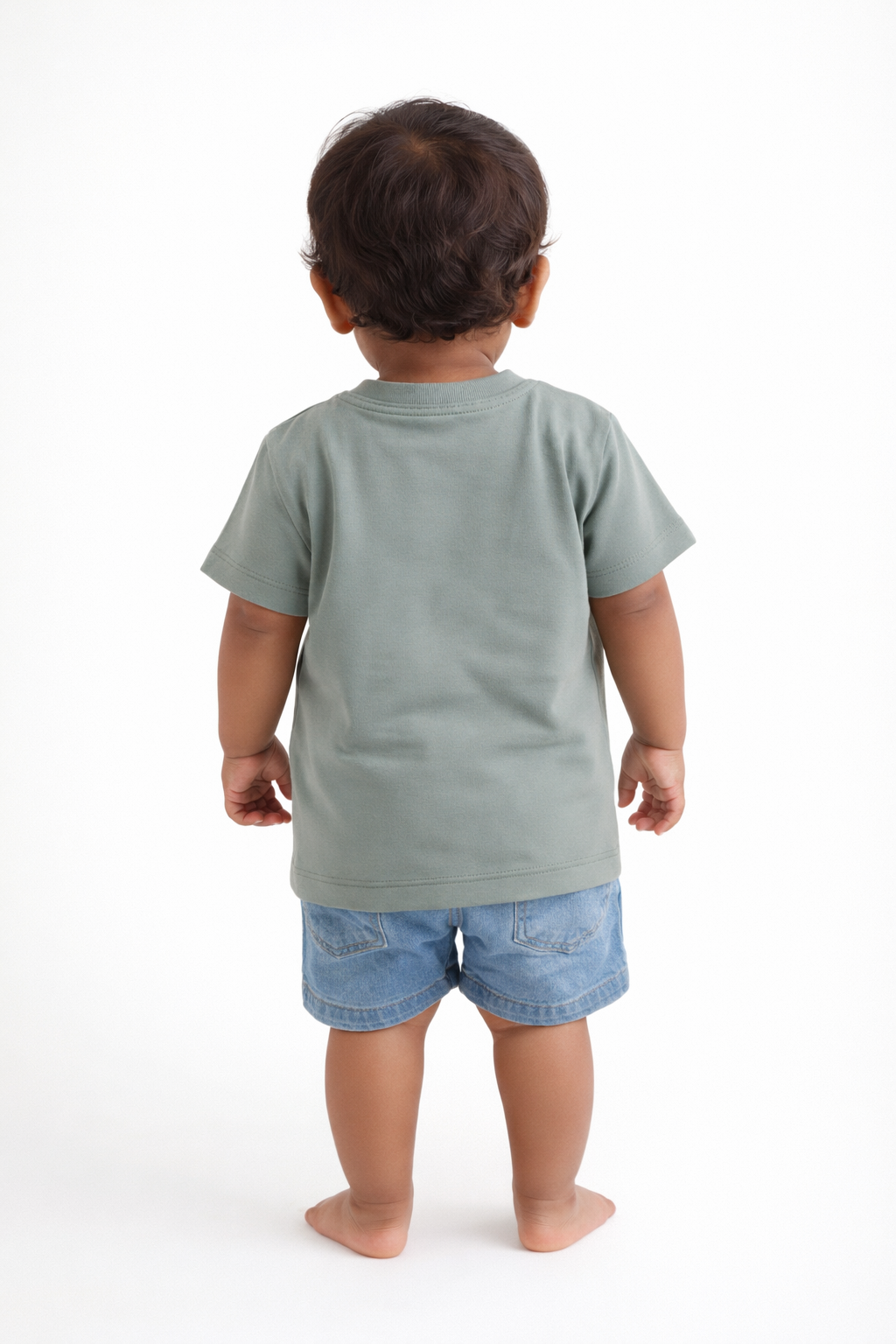 Boys Sage Green Graphic Cotton T-Shirt