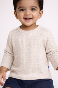 Boys White Full Sleeve Shirt & Navy Shorts Set