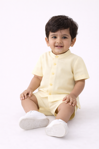 Boys Premium Yellow Textured Co-Ord Set