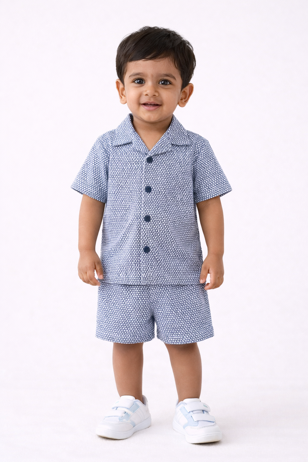 Boys Premium Navy Cable-Knit Co-Ord Set