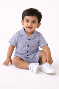 Boys Premium Navy Cable-Knit Co-Ord Set