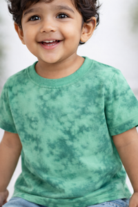 Boys Green Tie-Dye Cotton T-Shirt