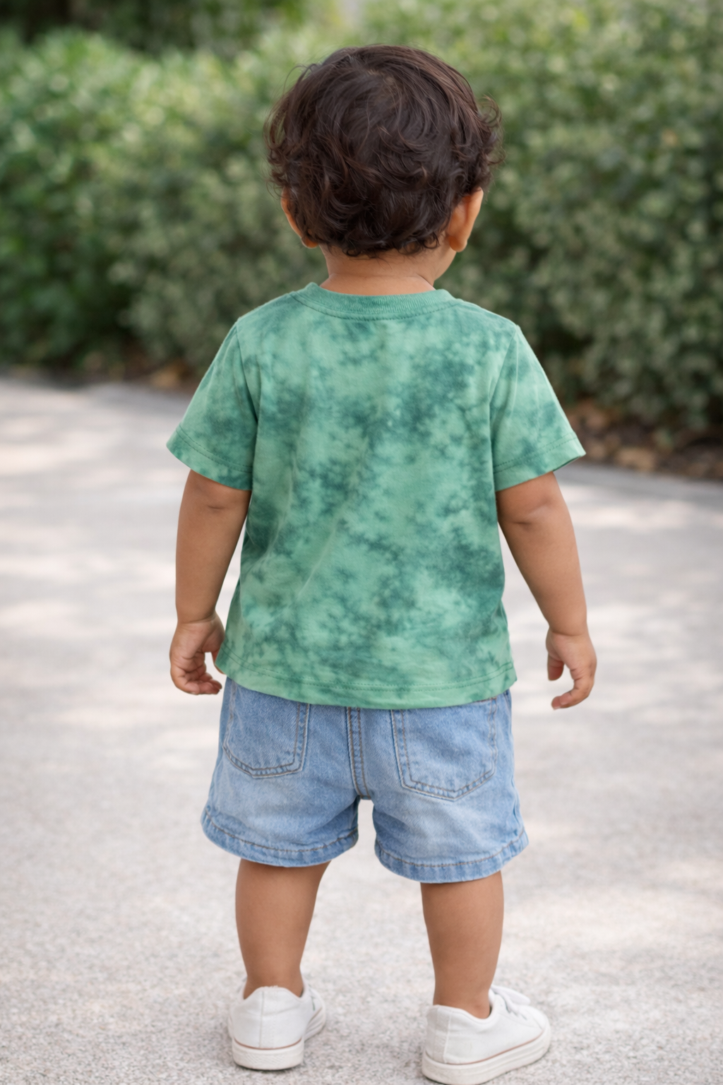 Boys Green Tie-Dye Cotton T-Shirt