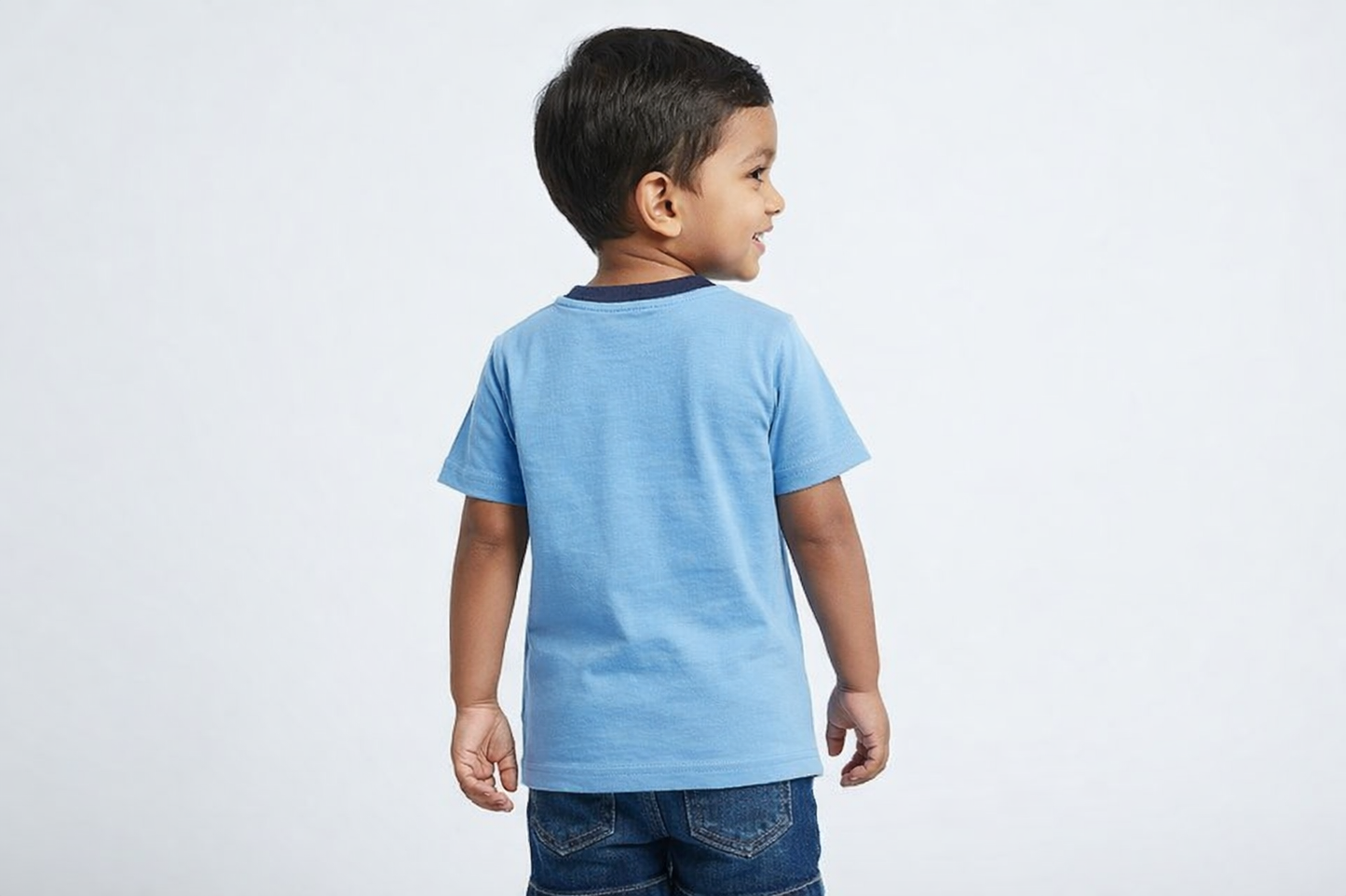 Boys Blue Dinosaur Roar Graphic Cotton T-Shirt