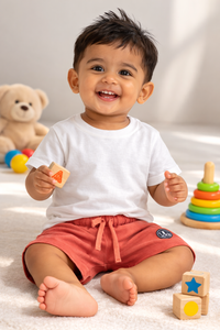 Toddler Boys Orange Cotton Casual Shorts