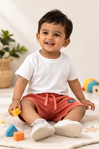 Toddler Boys Orange Cotton Casual Shorts