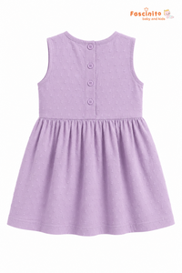 Girls Embroidered Frock – Lilac Sleeveless Party Dress