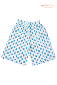Girls Cotton Capri Pants – Blue Printed 3/4th Pant