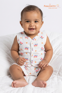 Baby Muslin Jabla Set – White Cotton Newborn Daily Wear