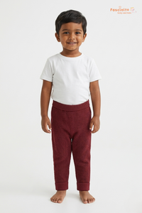 Baby Sweater Pants – Woolen Knit Winter Pants (Maroon)