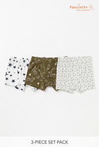 Baby Boxer Shorts 3PCS Pack – Soft Cotton Printed Kids Shorts