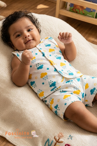 Baby Muslin Jabla Set – White Cotton Newborn Outfit