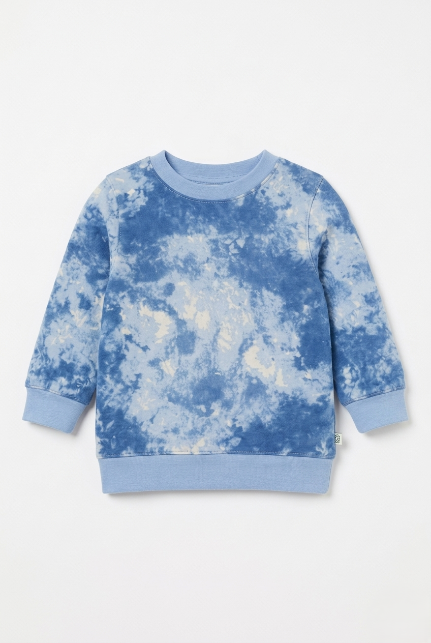Cozy Clouds Unisex Tie-Dye Sweatshirt (Blue & White)