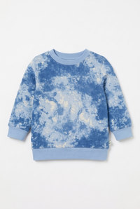 Cozy Clouds Unisex Tie-Dye Sweatshirt (Blue & White)