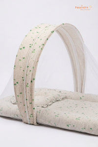 Baby Mosquito Bed – Grey Foldable Net Bed with Cushion