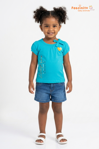 Girls Shorts – Blue Cotton Casual Shorts