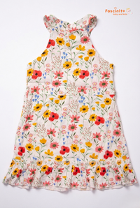 Girls Cotton Frock – Floral Printed Sleeveless Dress