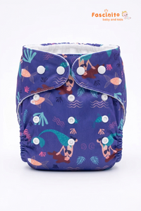 Adjustable Cloth Diaper Reusable Waterproof Baby Diaper – Sea Girl Themed