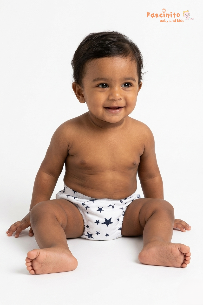 Baby Diaper Brief – Reusable Cotton Diaper Cover (White)