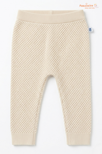 Baby Sweater Pants – Woolen Knit Winter Pants (Beige)